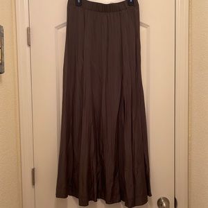 Long grayish taupe skirt with side slit
